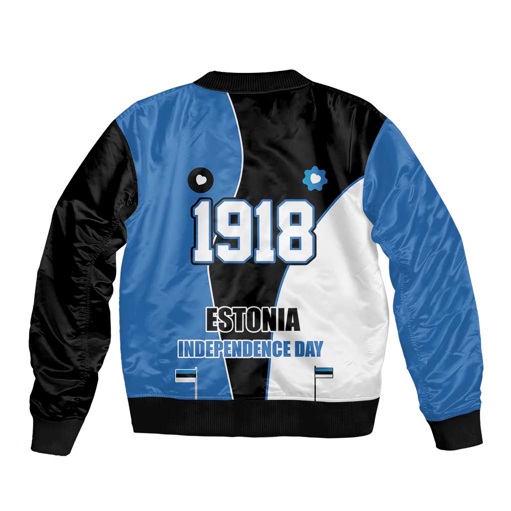 Estonia Independence day Sleeve Zip Bomber Jacket Eesti Vabariigi Aastapaev