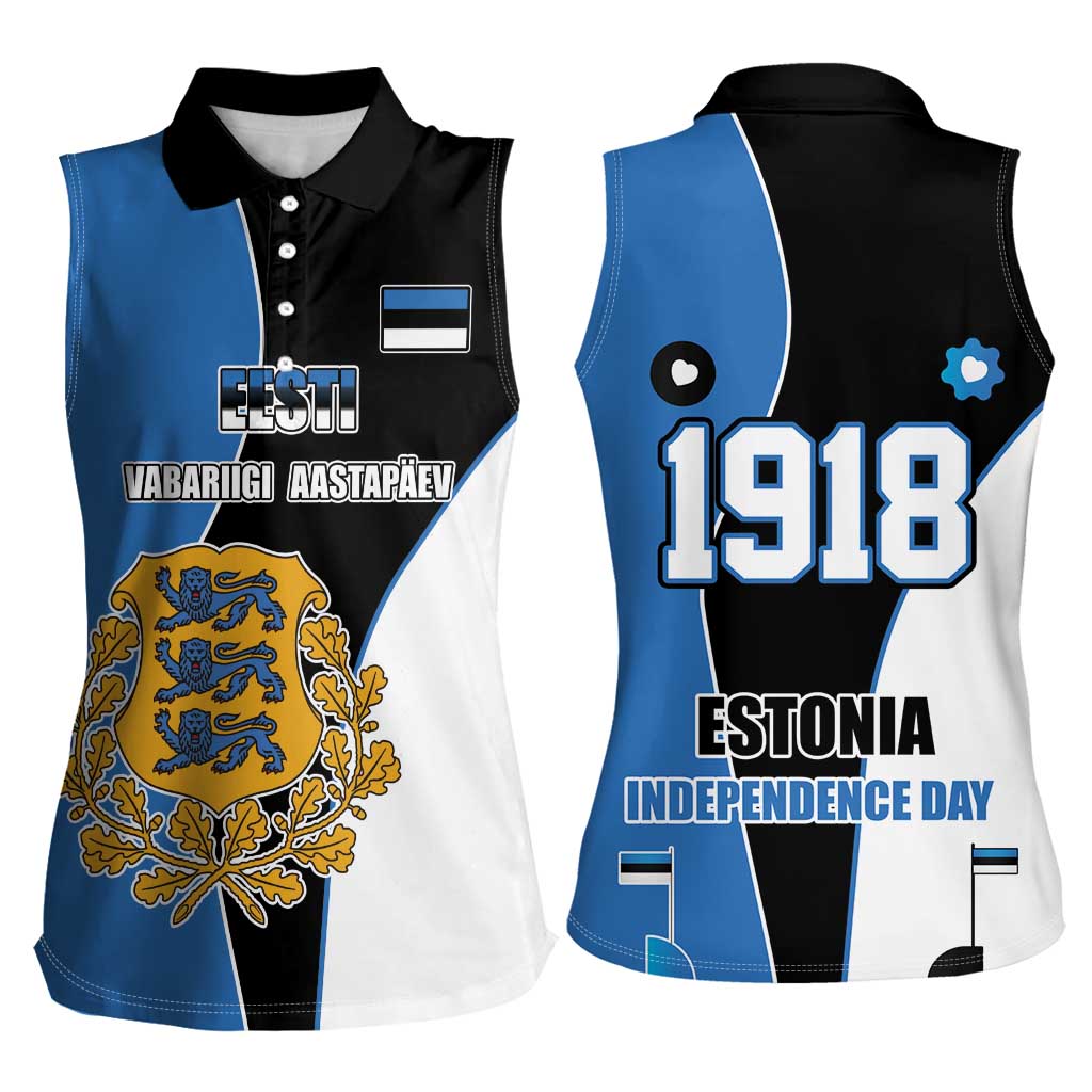 Estonia Independence day Women Sleeveless Polo Shirt Eesti Vabariigi Aastapaev