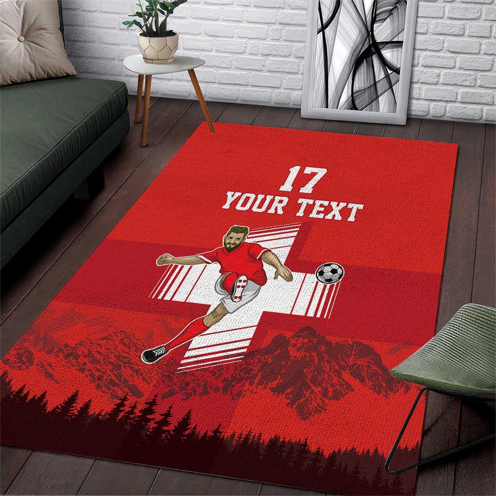 Custom Switzerland Football Area Rug Hopp Schwiiz!