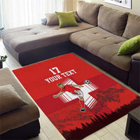 Custom Switzerland Football Area Rug Hopp Schwiiz!