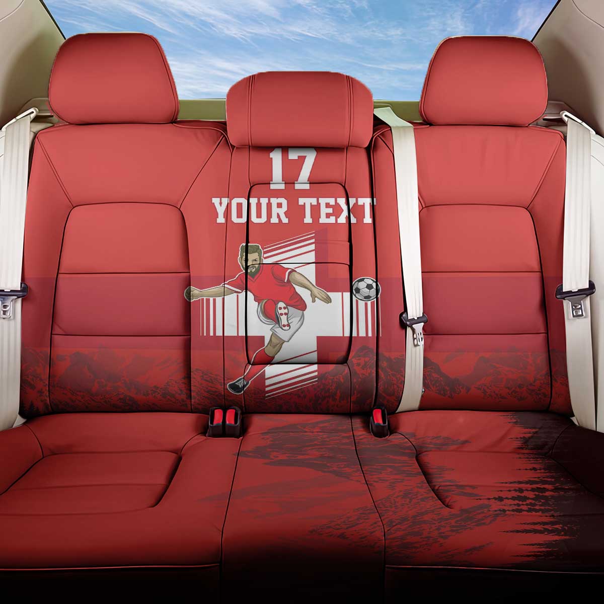 Custom Switzerland Football Back Car Seat Cover Hopp Schwiiz!