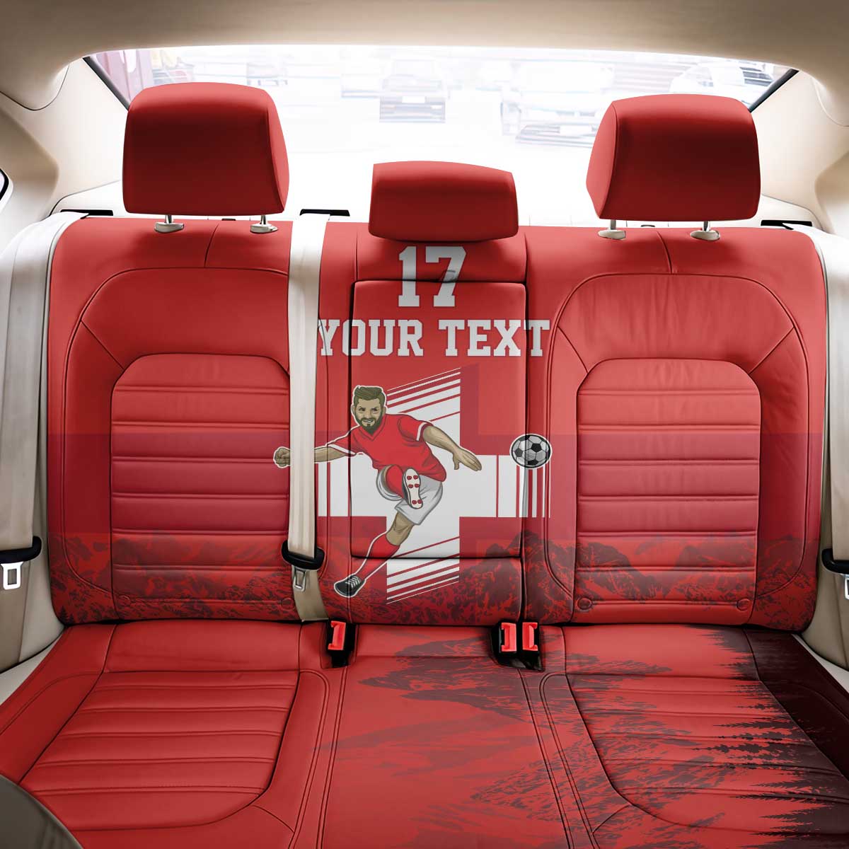 Custom Switzerland Football Back Car Seat Cover Hopp Schwiiz!
