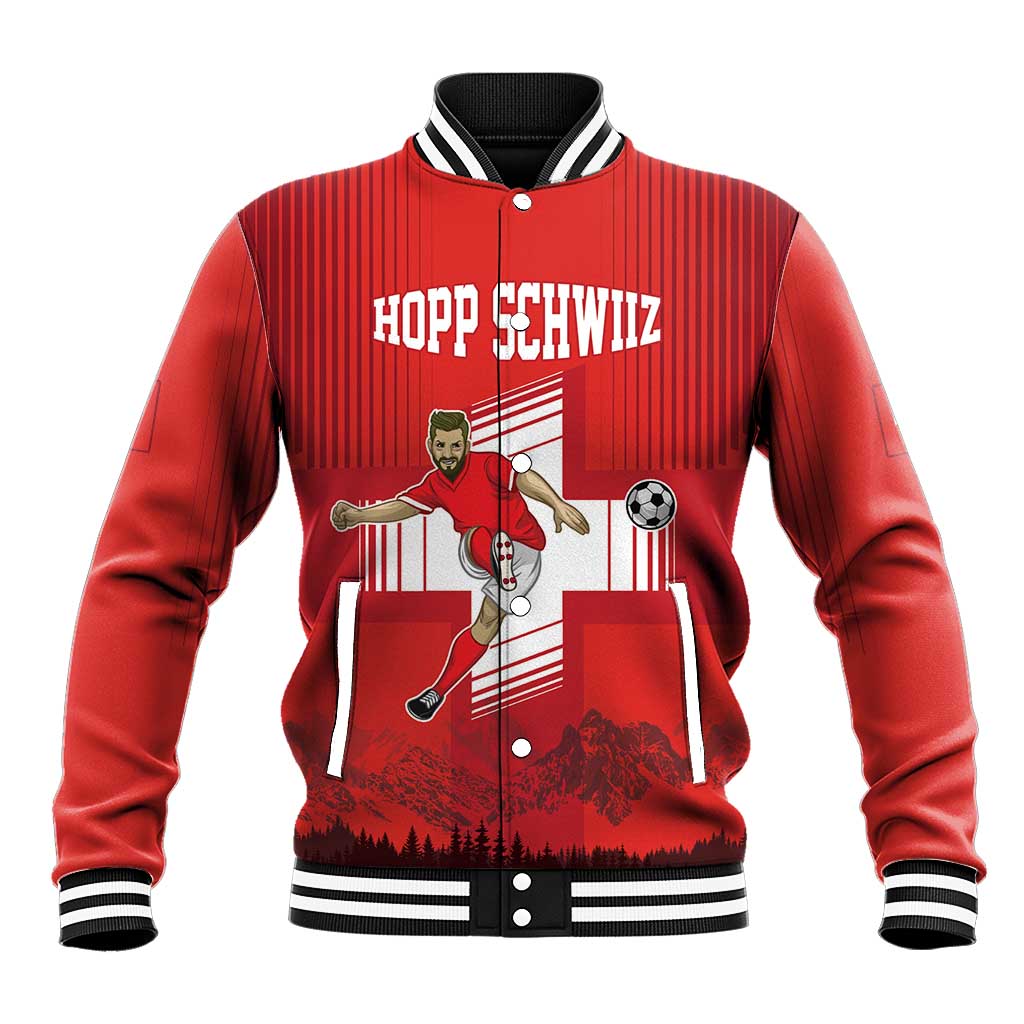 Custom Switzerland Football Baseball Jacket Hopp Schwiiz!