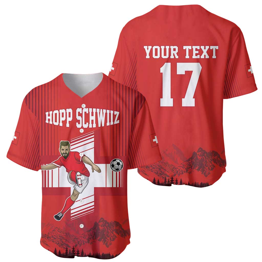 Custom Switzerland Football Baseball Jersey Hopp Schwiiz!