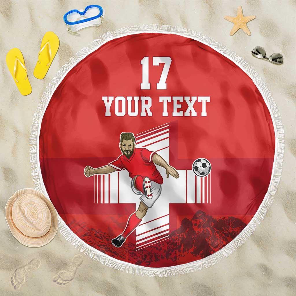 Custom Switzerland Football Beach Blanket Hopp Schwiiz!