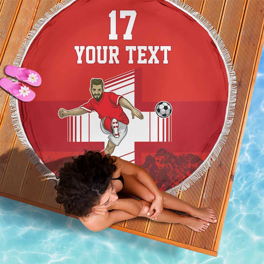 Custom Switzerland Football Beach Blanket Hopp Schwiiz!