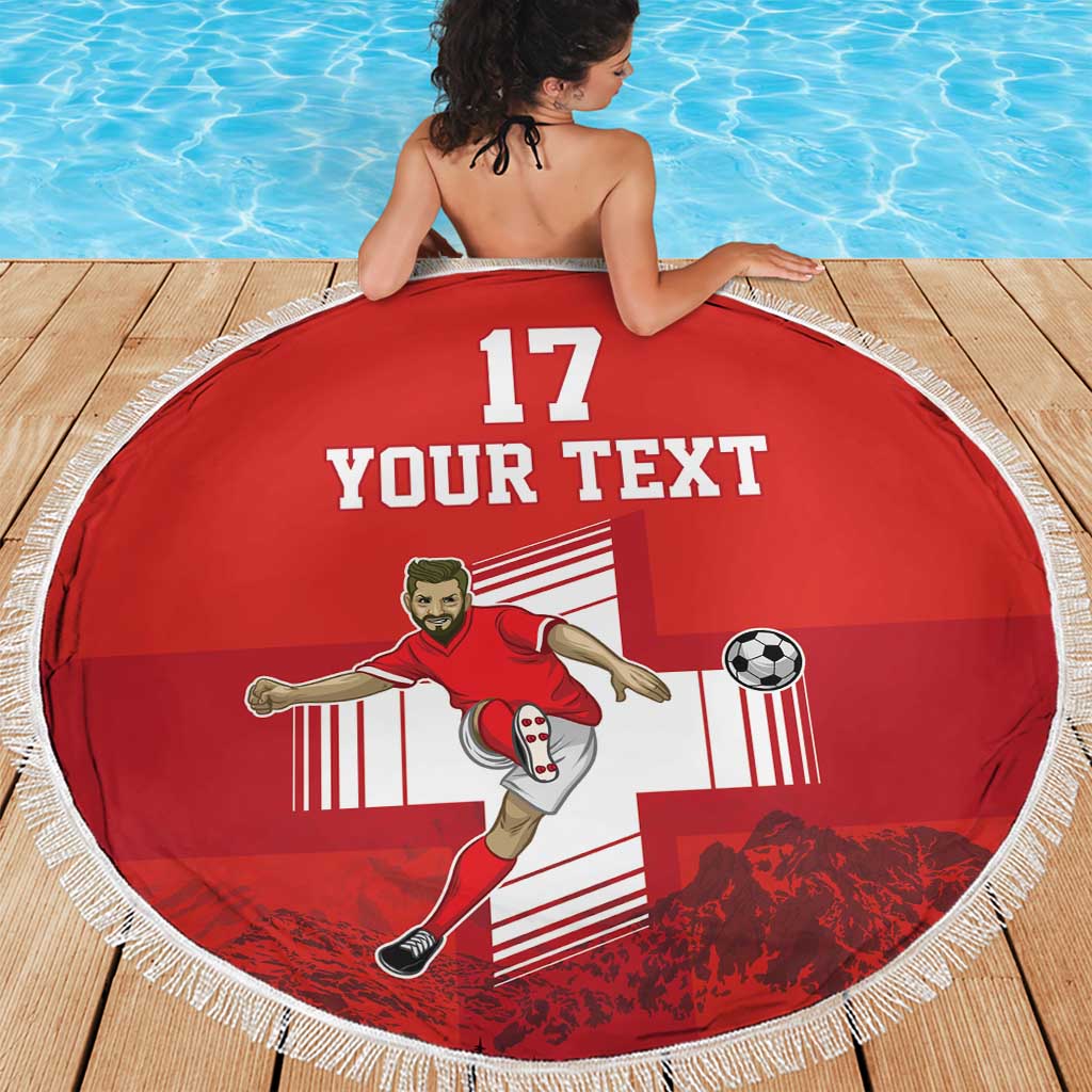 Custom Switzerland Football Beach Blanket Hopp Schwiiz!