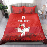 Custom Switzerland Football Bedding Set Hopp Schwiiz!