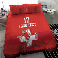 Custom Switzerland Football Bedding Set Hopp Schwiiz!