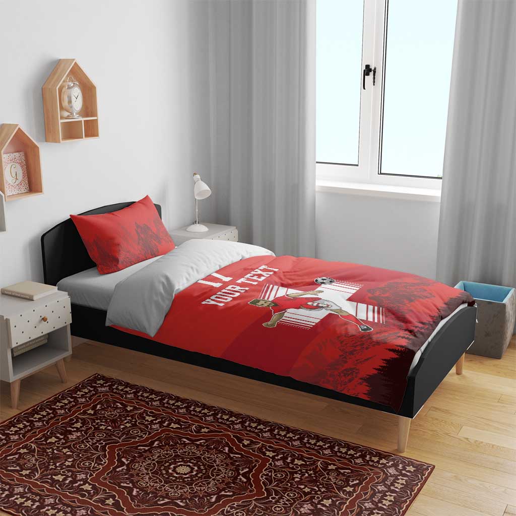 Custom Switzerland Football Bedding Set Hopp Schwiiz!