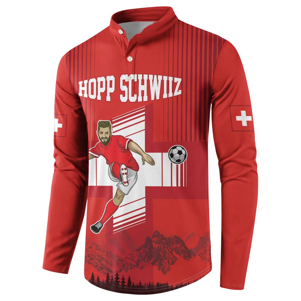 Custom Switzerland Football Button Sweatshirt Hopp Schwiiz!