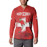 Custom Switzerland Football Button Sweatshirt Hopp Schwiiz!