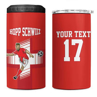 Custom Switzerland Football 4 in 1 Can Cooler Tumbler Hopp Schwiiz!
