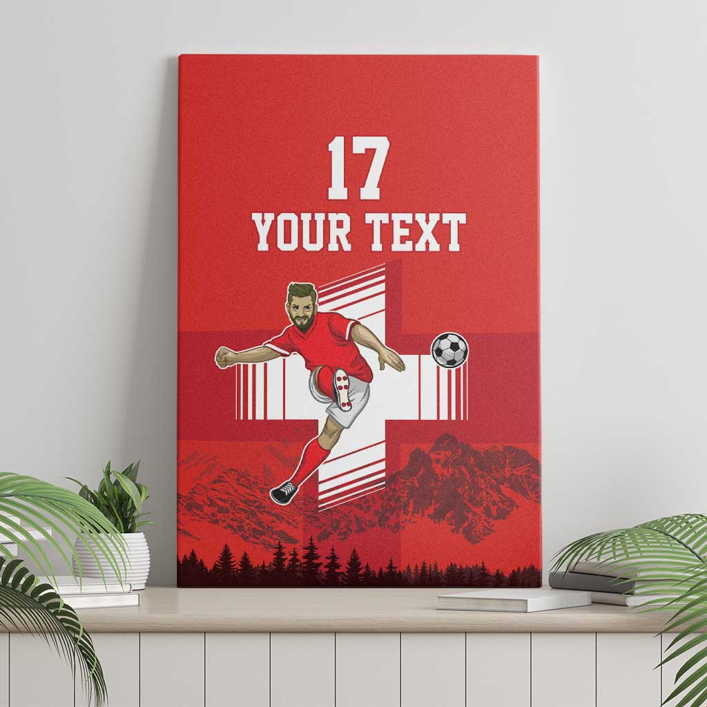 Custom Switzerland Football Canvas Wall Art Hopp Schwiiz!