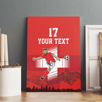 Custom Switzerland Football Canvas Wall Art Hopp Schwiiz!