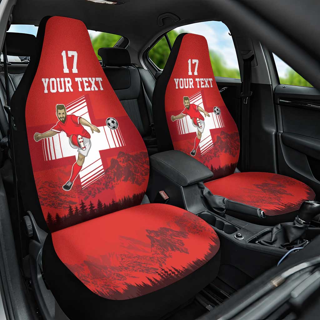 Custom Switzerland Football Car Seat Cover Hopp Schwiiz!