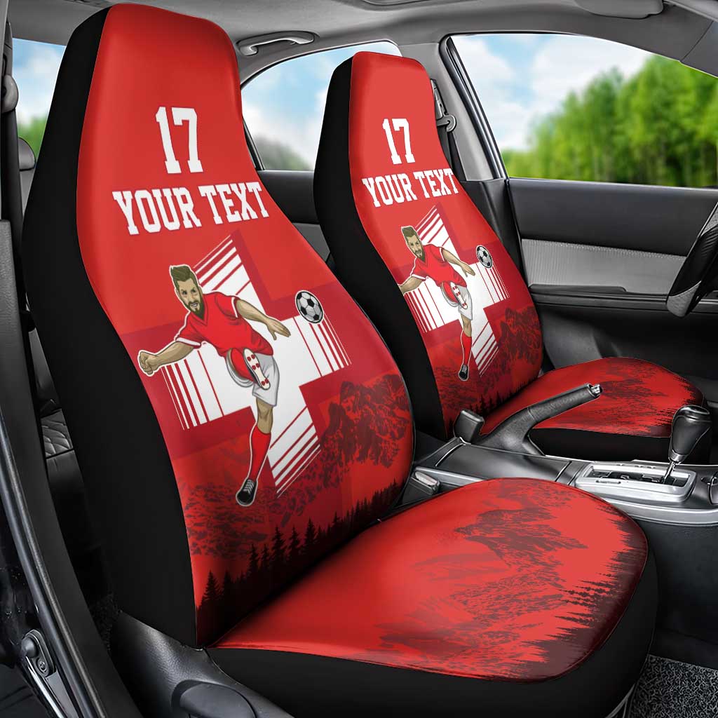 Custom Switzerland Football Car Seat Cover Hopp Schwiiz!