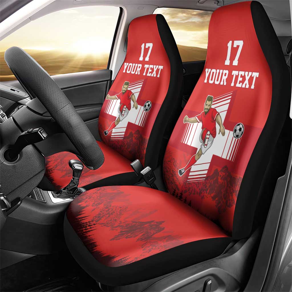 Custom Switzerland Football Car Seat Cover Hopp Schwiiz!