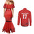 Custom Switzerland Football Couples Matching Mermaid Dress and Long Sleeve Button Shirt Hopp Schwiiz!
