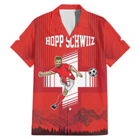 Custom Switzerland Football Family Matching Mermaid Dress and Hawaiian Shirt Hopp Schwiiz!