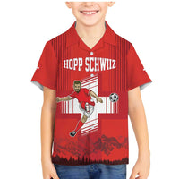 Custom Switzerland Football Family Matching Mermaid Dress and Hawaiian Shirt Hopp Schwiiz!