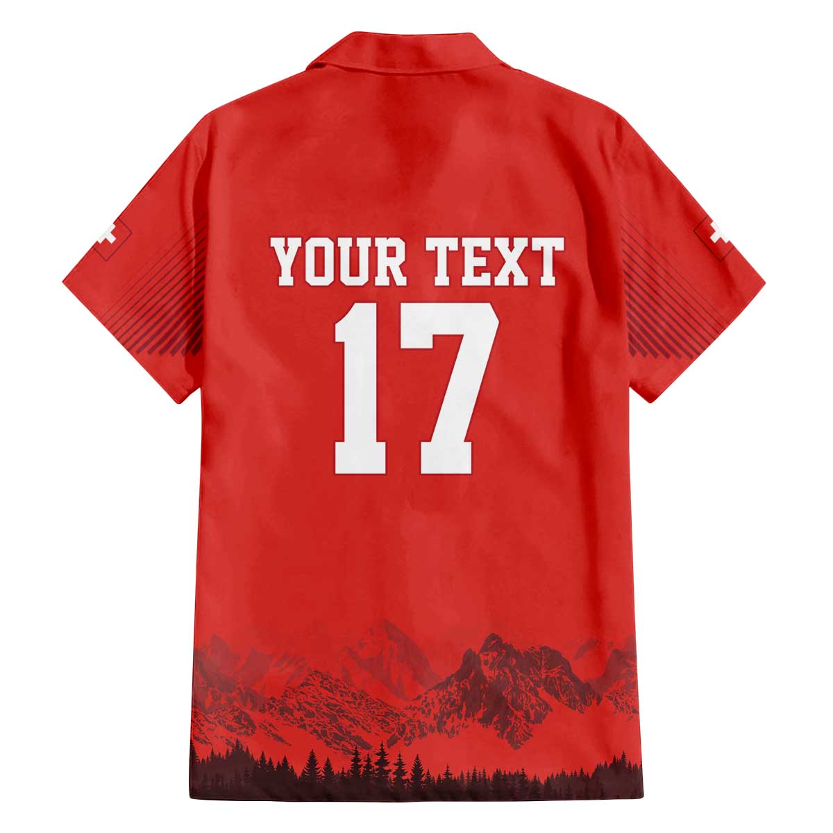 Custom Switzerland Football Family Matching Off The Shoulder Long Sleeve Dress and Hawaiian Shirt Hopp Schwiiz!