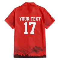 Custom Switzerland Football Family Matching Off Shoulder Maxi Dress and Hawaiian Shirt Hopp Schwiiz!