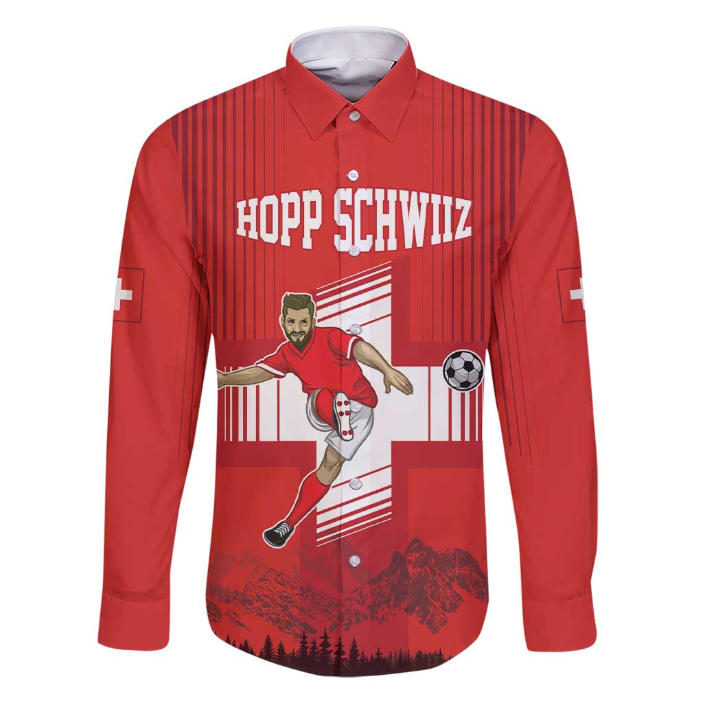 Custom Switzerland Football Family Matching Short Sleeve Bodycon Dress and Hawaiian Shirt Hopp Schwiiz!