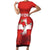 Custom Switzerland Football Family Matching Short Sleeve Bodycon Dress and Hawaiian Shirt Hopp Schwiiz!