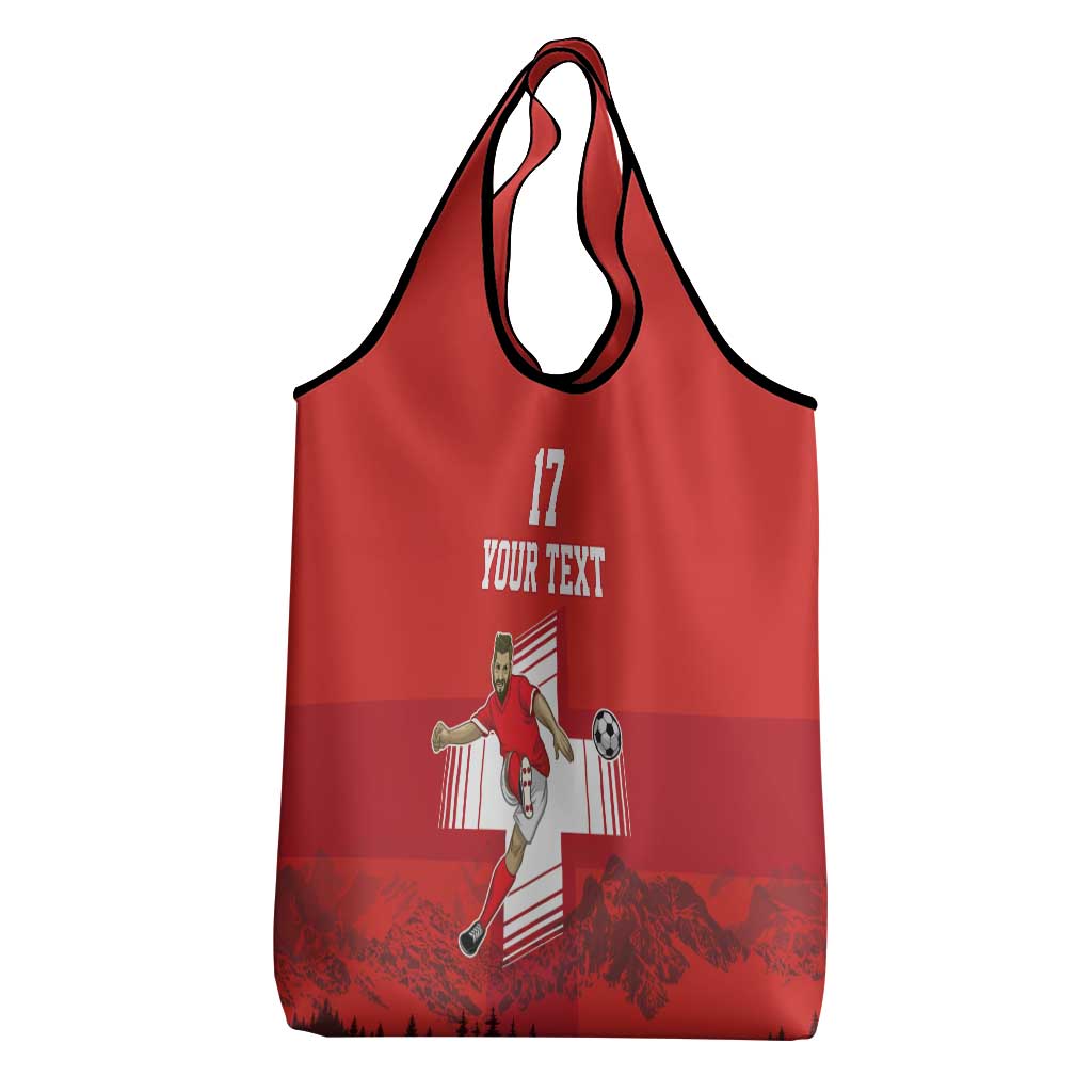 Custom Switzerland Football Grocery Bag Hopp Schwiiz!