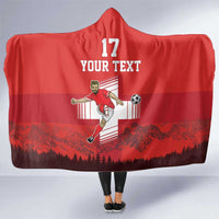 Custom Switzerland Football Hooded Blanket Hopp Schwiiz!