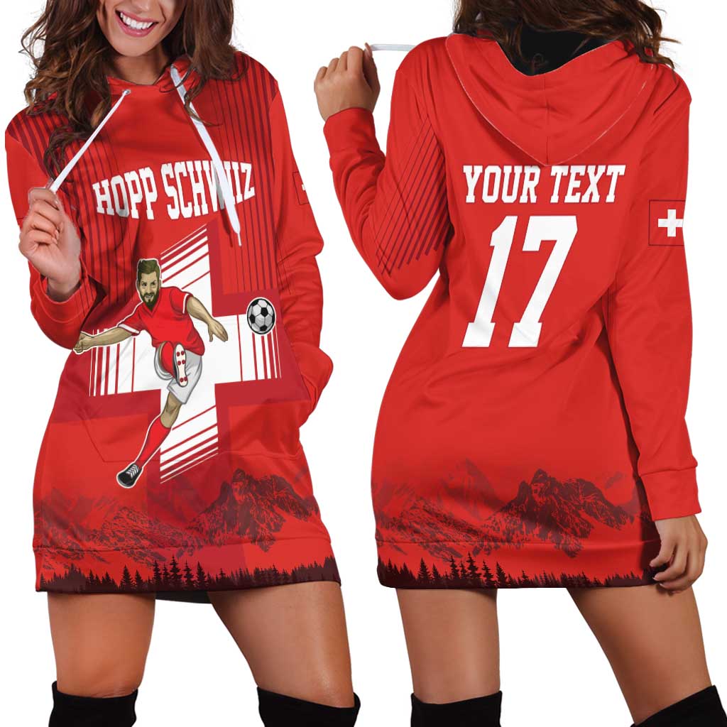 Custom Switzerland Football Hoodie Dress Hopp Schwiiz!