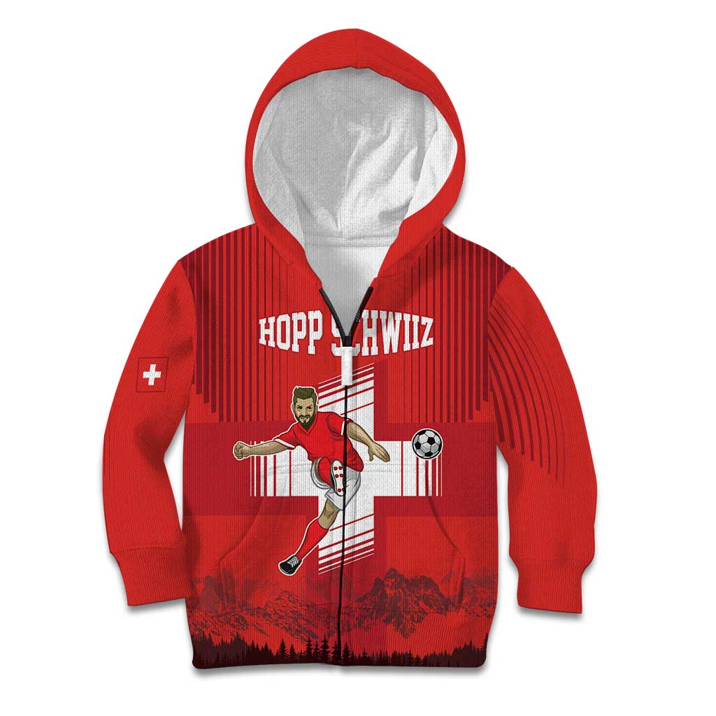 Custom Switzerland Football Kid Hoodie Hopp Schwiiz!