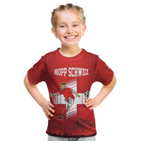 Custom Switzerland Football Kid T Shirt Hopp Schwiiz!