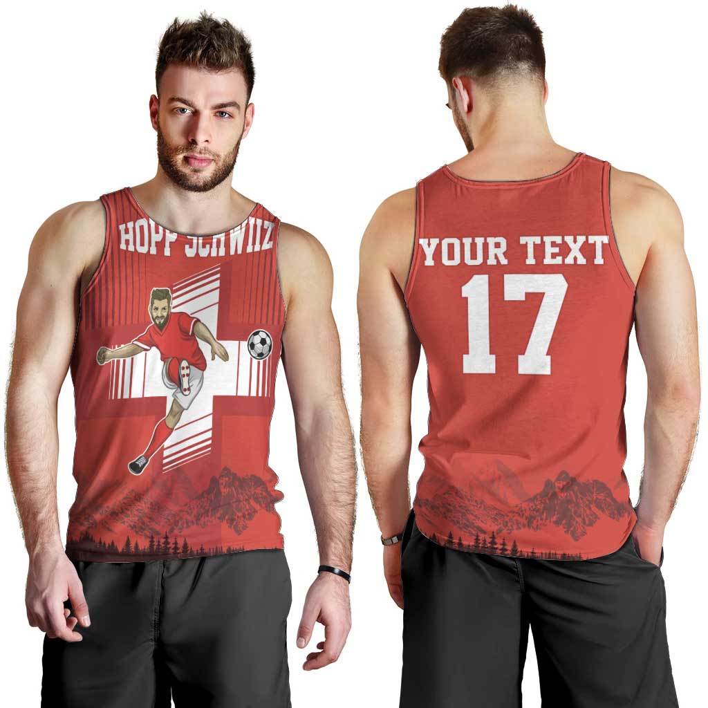 Custom Switzerland Football Men Tank Top Hopp Schwiiz!