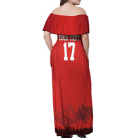 Custom Switzerland Football Off Shoulder Maxi Dress Hopp Schwiiz!