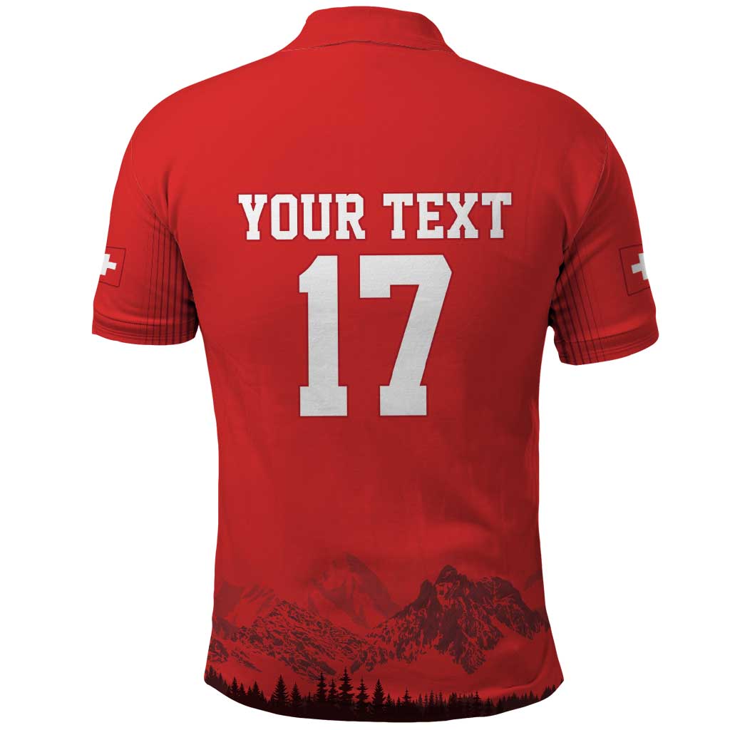 Custom Switzerland Football Polo Shirt Hopp Schwiiz!