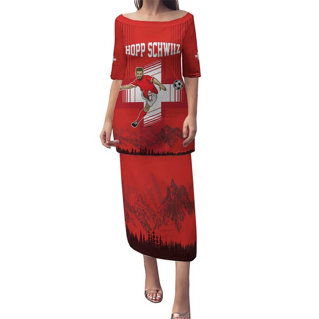 Custom Switzerland Football Puletasi Hopp Schwiiz!