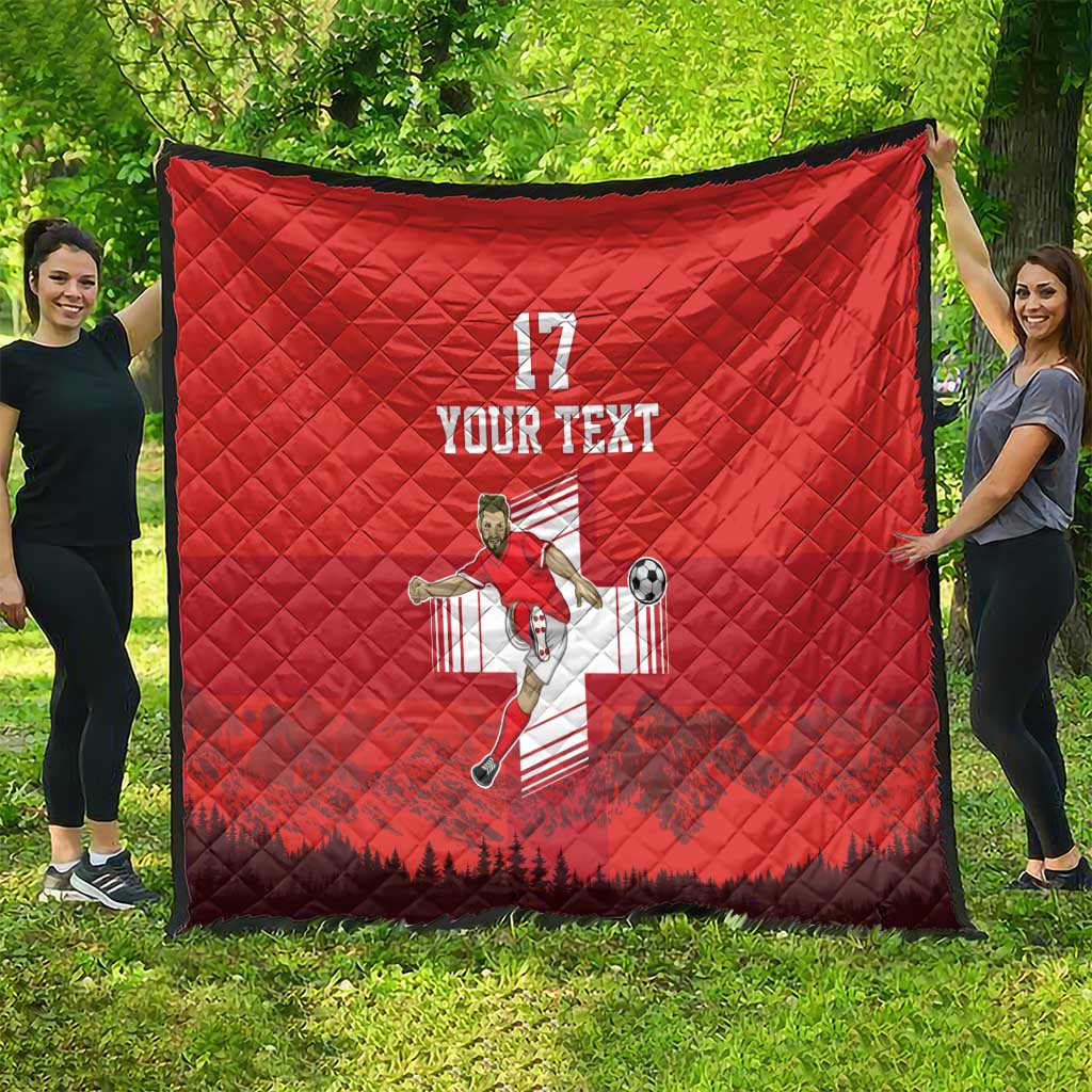 Custom Switzerland Football Quilt Hopp Schwiiz!