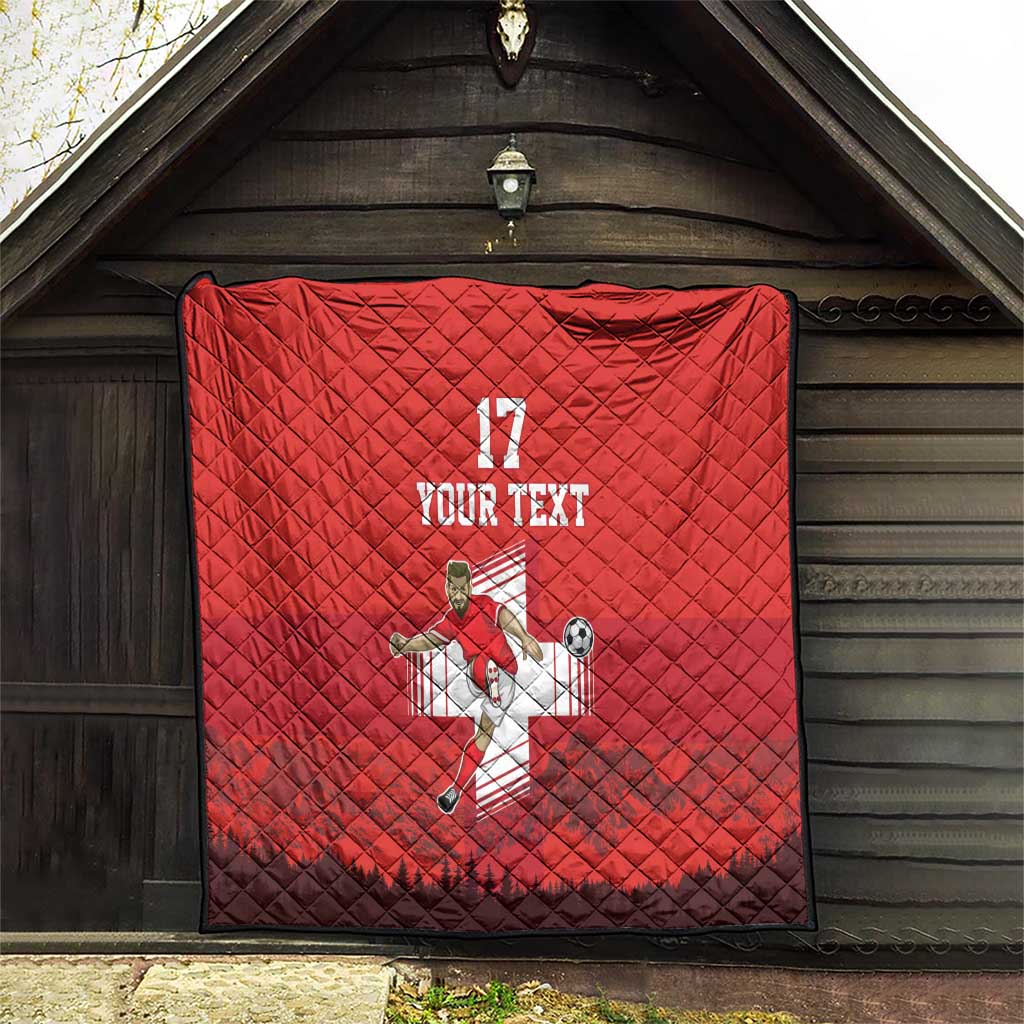 Custom Switzerland Football Quilt Hopp Schwiiz!