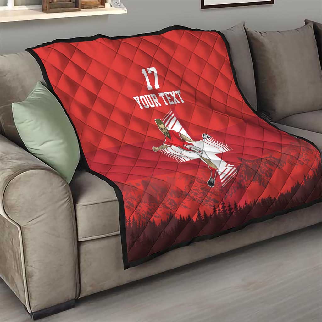 Custom Switzerland Football Quilt Hopp Schwiiz!