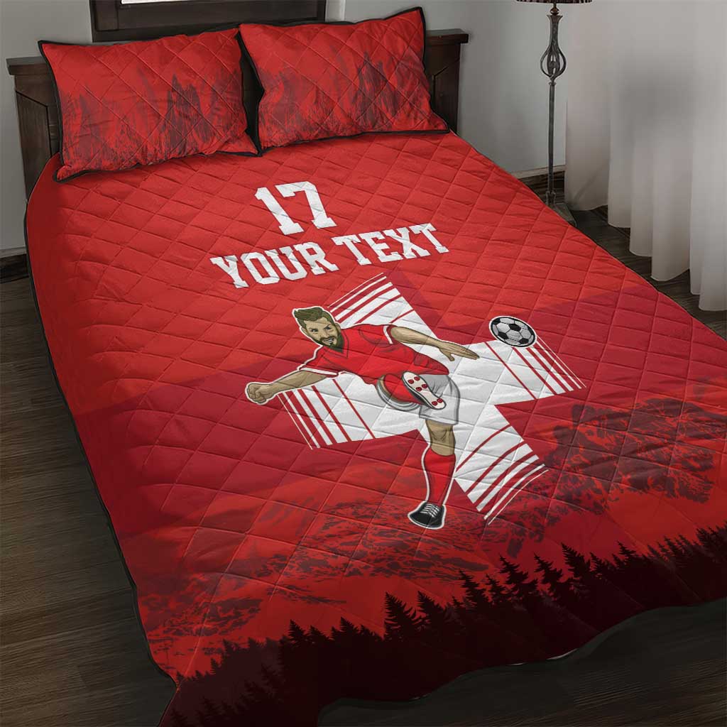 Custom Switzerland Football Quilt Bed Set Hopp Schwiiz!