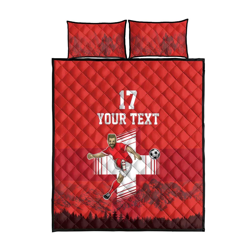 Custom Switzerland Football Quilt Bed Set Hopp Schwiiz!