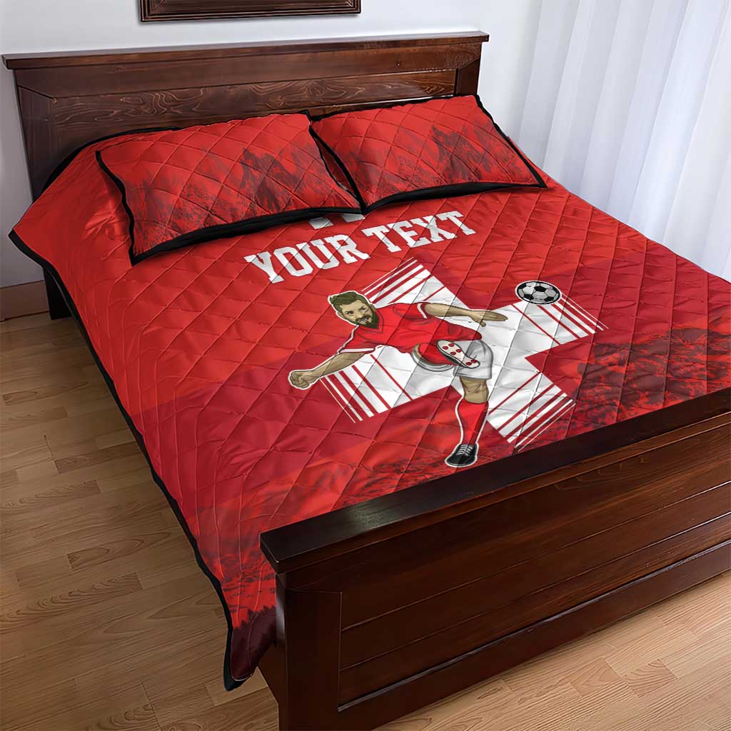 Custom Switzerland Football Quilt Bed Set Hopp Schwiiz!