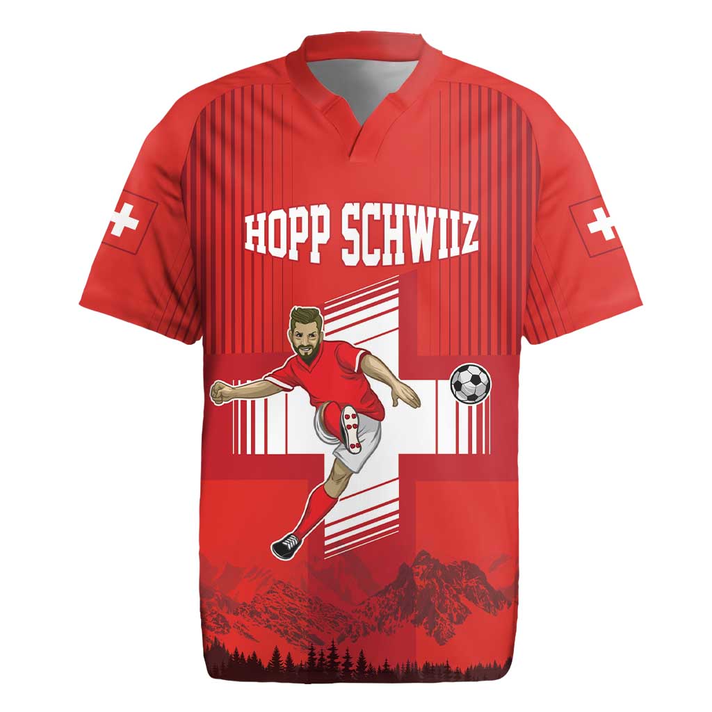 Custom Switzerland Football Rugby Jersey Hopp Schwiiz!