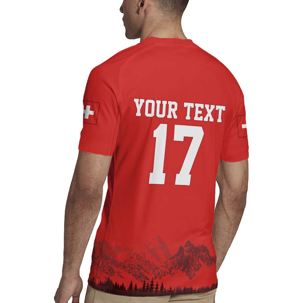 Custom Switzerland Football Rugby Jersey Hopp Schwiiz!