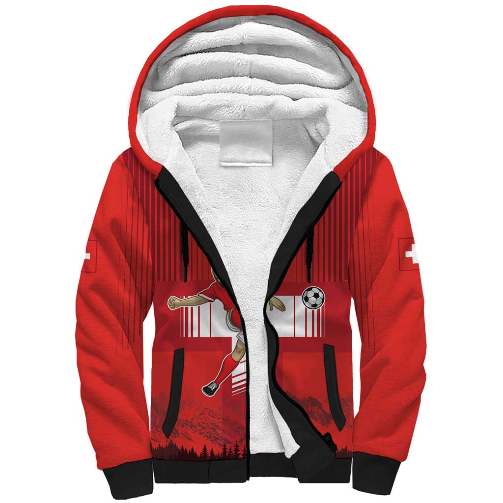 Custom Switzerland Football Sherpa Hoodie Hopp Schwiiz!