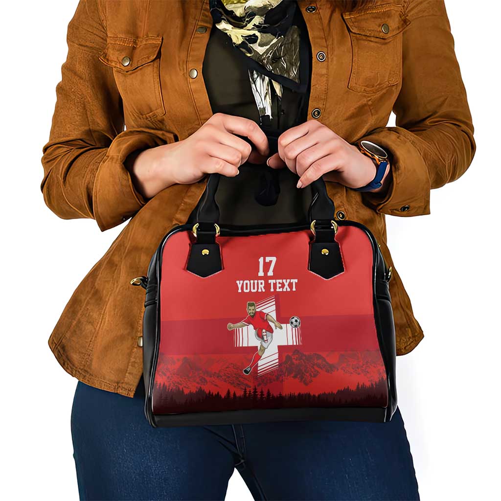 Custom Switzerland Football Shoulder Handbag Hopp Schwiiz!