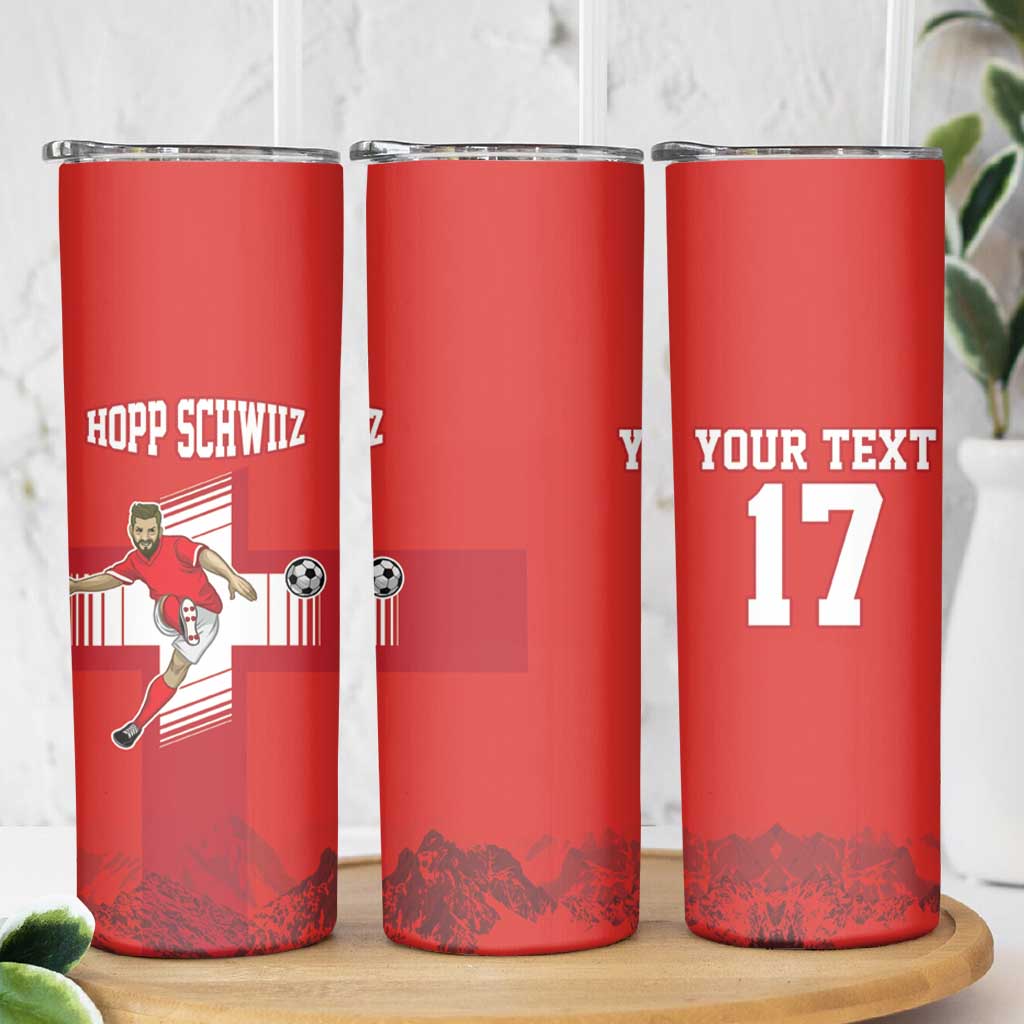 Custom Switzerland Football Skinny Tumbler Hopp Schwiiz!