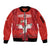 Custom Switzerland Football Sleeve Zip Bomber Jacket Hopp Schwiiz!